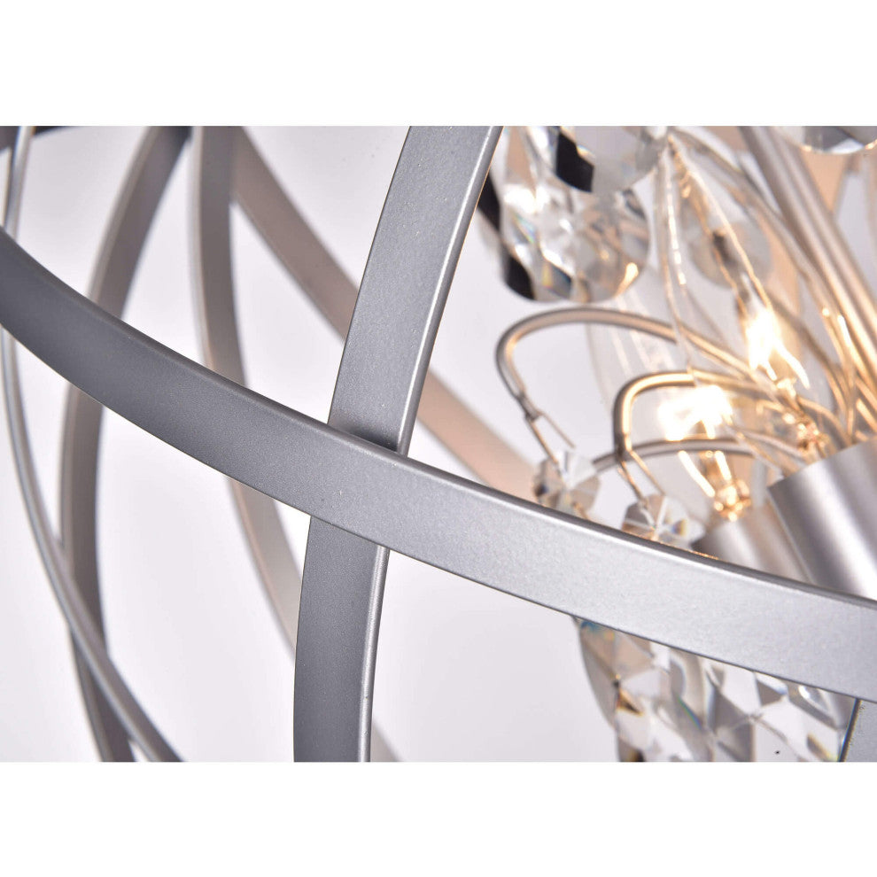 Chloe Matte Silver 4-light Crystal Orb Chandelier