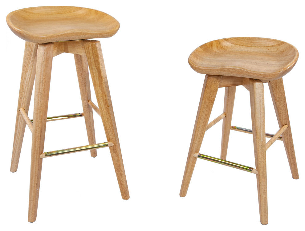 24" Bali Swivel Stool, Natural