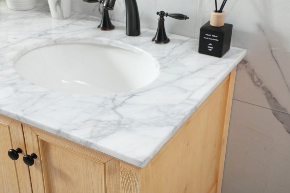 Home Living 22" Transitional Natural Wood-Light Bathroom Vanity