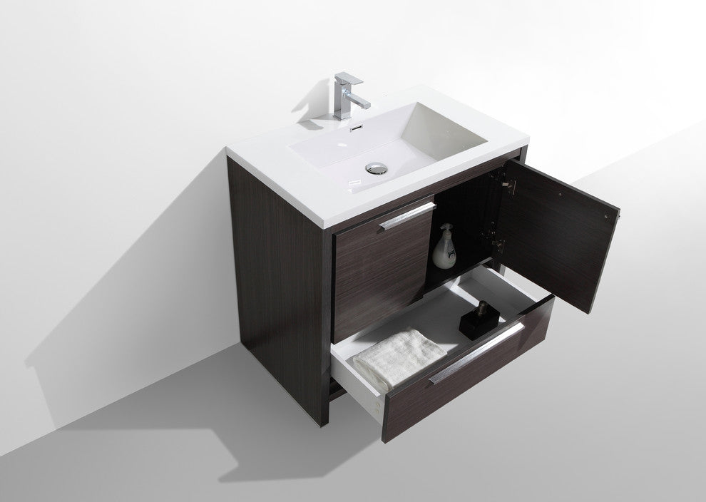 Alma-Allier Freestanding Vanity With Integrated Sink, Gray, 36"