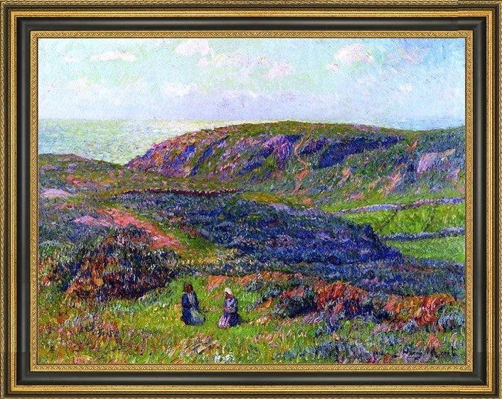Henri Moret Conversation in The Moor Framed Premium Canvas Print, 21"x28"