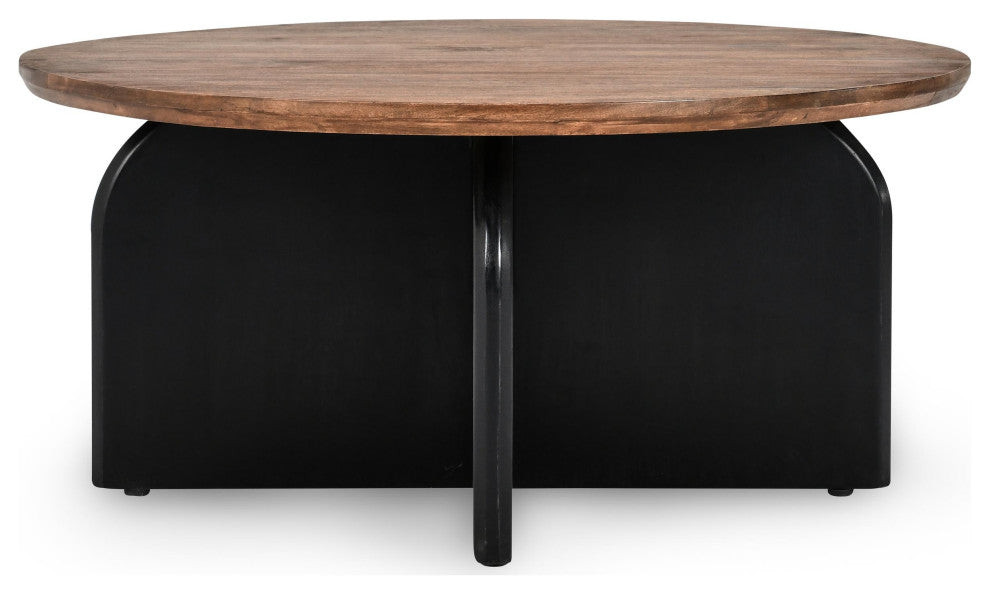 Penelope Mango Wood Two-Tone Coffee Table, Black