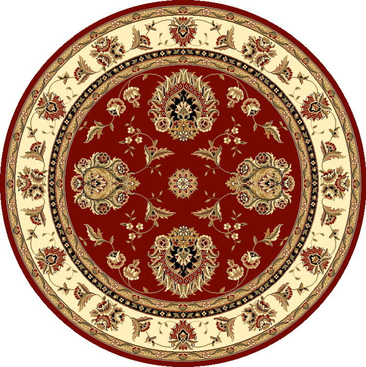 Cambridge 7340 Red, Ivory Floral Mahal, 7'7" Round