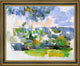 Paul Cezanne The Garden at Les Lauves - 20" x 25" Framed Premium Canvas Print