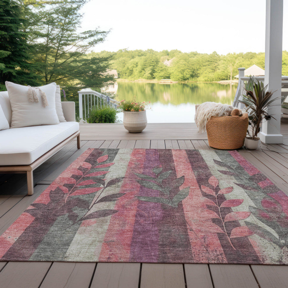 Machine Washable Indoor/Outdoor Chantille ACN1871 Blush 5' x 7'6" Rug