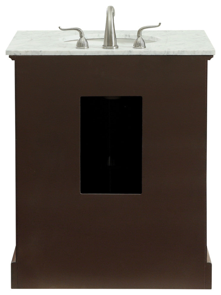 Amber Single Bathroom Vanity, Blue, Teak, 30"