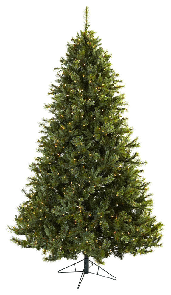 7.5' Majestic Multi-Pine Christmas Tree With Clear Lights, Green