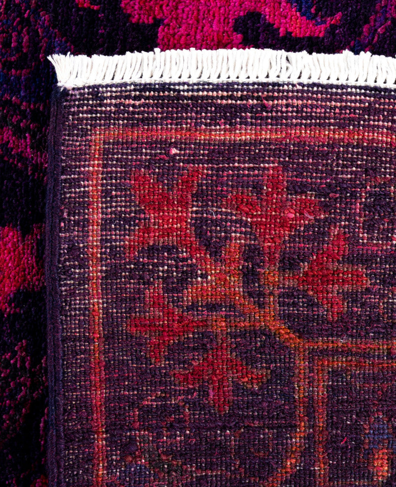 Overdyed One-of-a-Kind Hand-Knotted Area Rug Purple, 4' 3" x 5' 6"