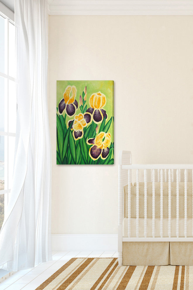Marmont Hill, "Irises" by Nicola Joyner Painting Print on Wrapped Canvas, 12x18