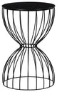 Elle Decor Cami Modern Hourglass End Table with Metal Top for Bedroom Black