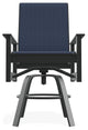 Leeward Sling Balcony Height Outdoor Swivel Armchair, Mavi/Graphite