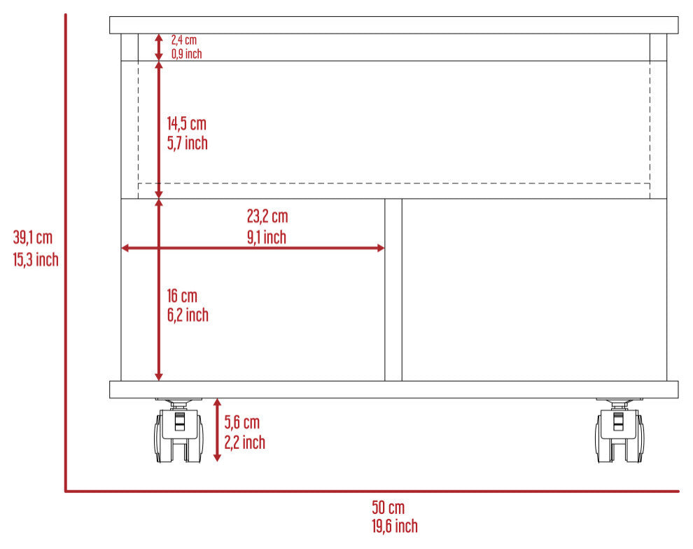 Portland Lift Top Coffee Table with Open Shelf and 4 Casters, Carbon Espresso