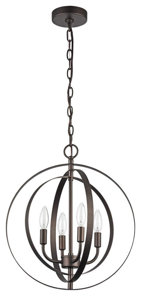 Chloe Lighting Osbert Industrial 4 Light Ceiling Pendant, Oil Rubbed Bronze