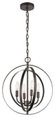Chloe Lighting Osbert Industrial 4 Light Ceiling Pendant, Oil Rubbed Bronze