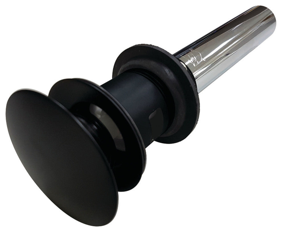 Kingston Brass Push Pop-Up Drain With Overflow, Matte Black