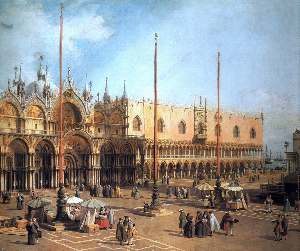 Canaletto  Piazza San Marco - Looking Southeast - 20" x 25" Premium Canvas Print