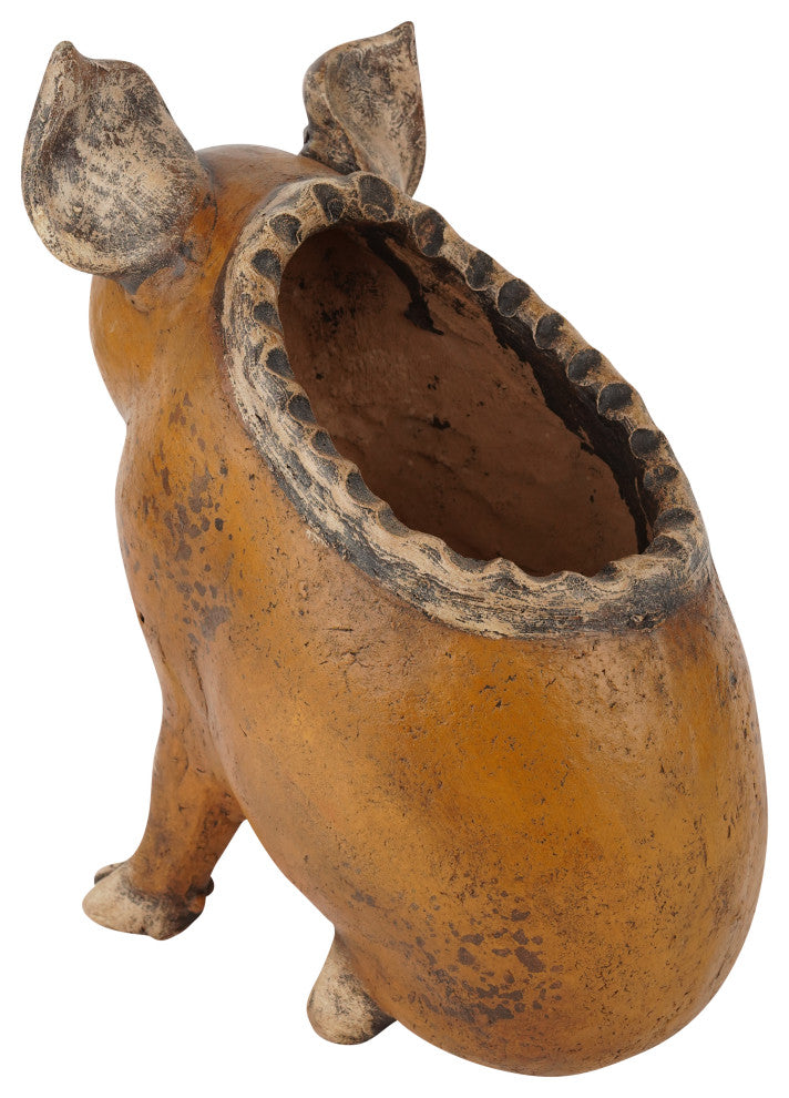 Wilber the Pig Handmade Planter, Yellow