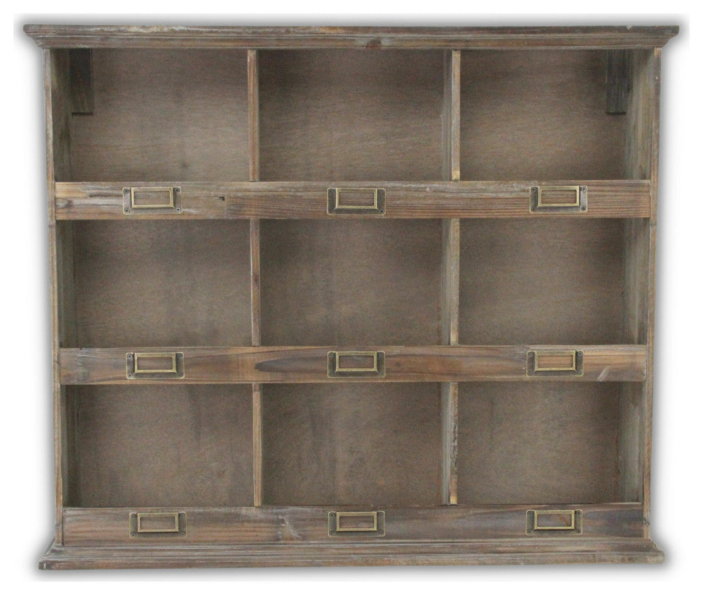 9-Cubby Wooden Wall Organizer