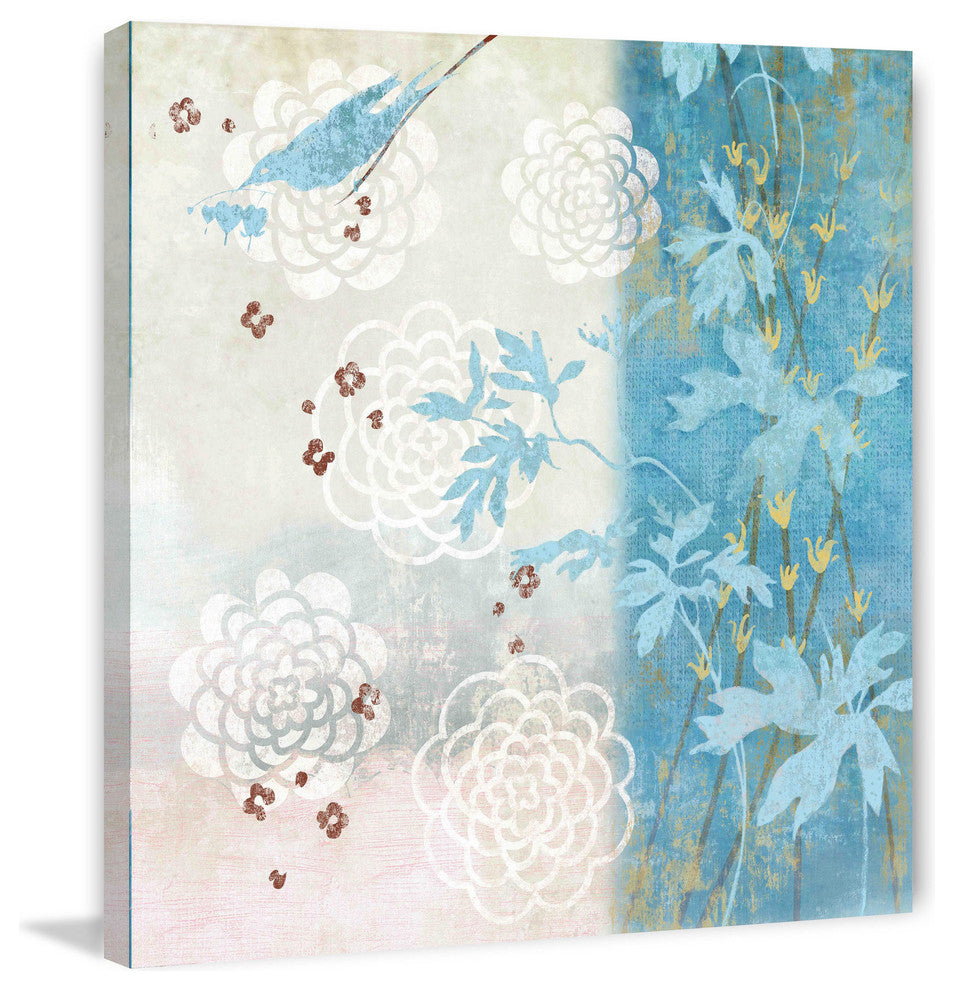 "Chrysanthemum Bird II" Painting Print on Canvas by Evelia