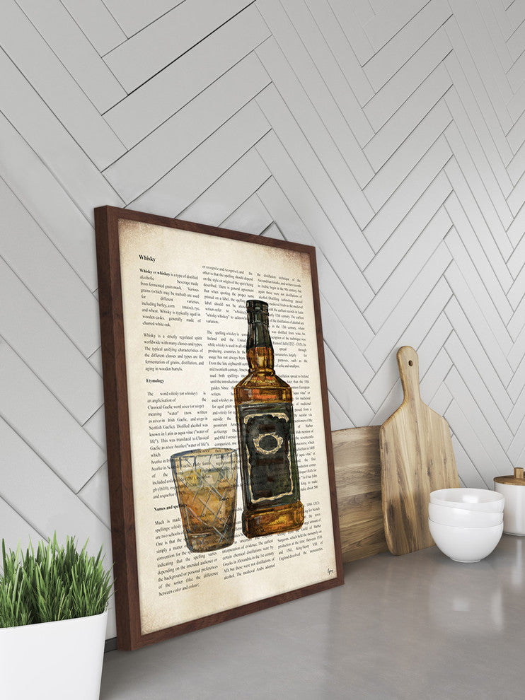 "Whisky History" Framed Painting Print, 12"x18"