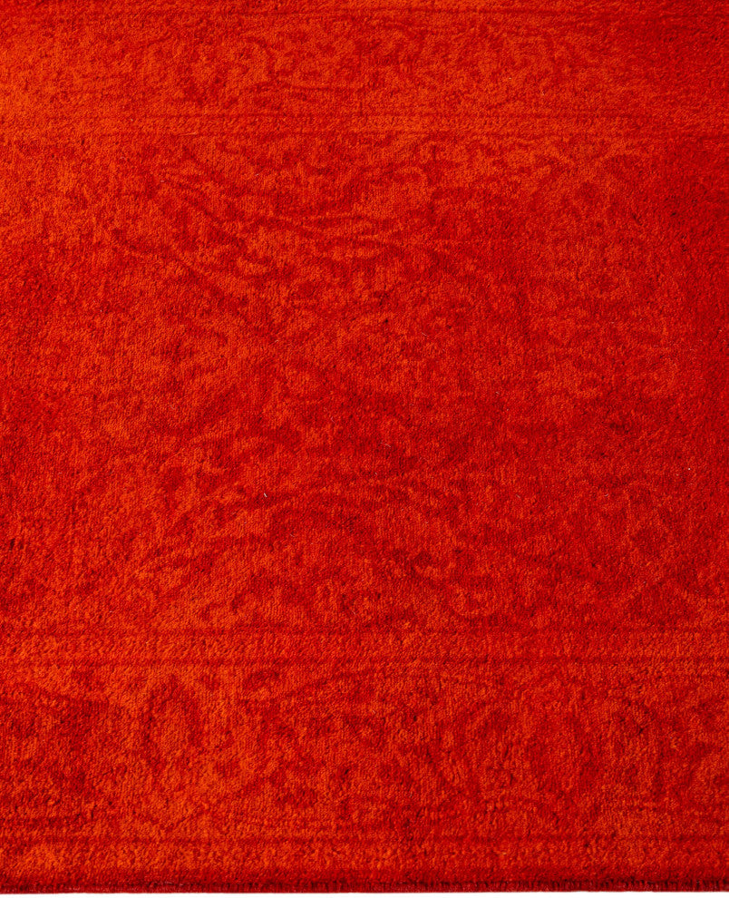 Overdyed One-of-a-Kind Hand-Knotted Area Rug Orange, 2' 6" x 13' 8"