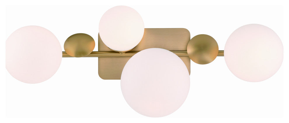 Vine, Vanity, 4Lt, Gold, Opal Glass