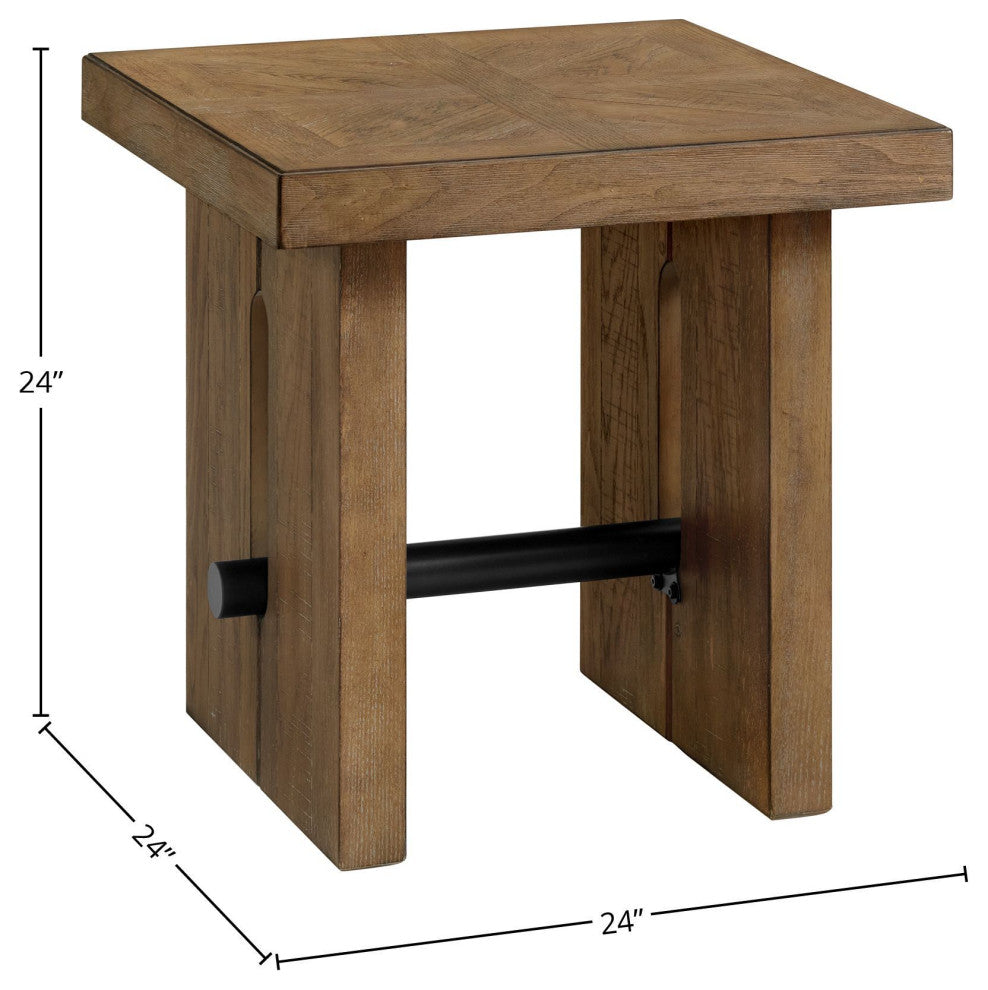 Landmark 24" Wide End Table, Weathered Oak