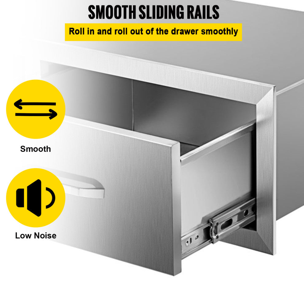 Outdoor Kitchen Drawers 30" W x 10" H x 20" D Horizontal Double BBQ Access