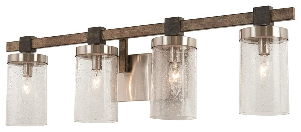 Bridlewood 4-Light Bath, Stone Gray and Brushed Nickel