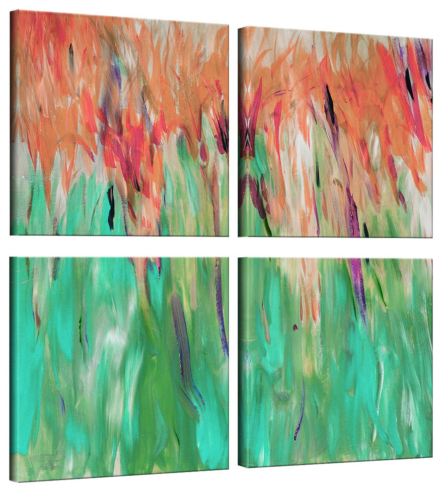 Abstract Landsape' Canvas Wall Art, 4 Piece Set