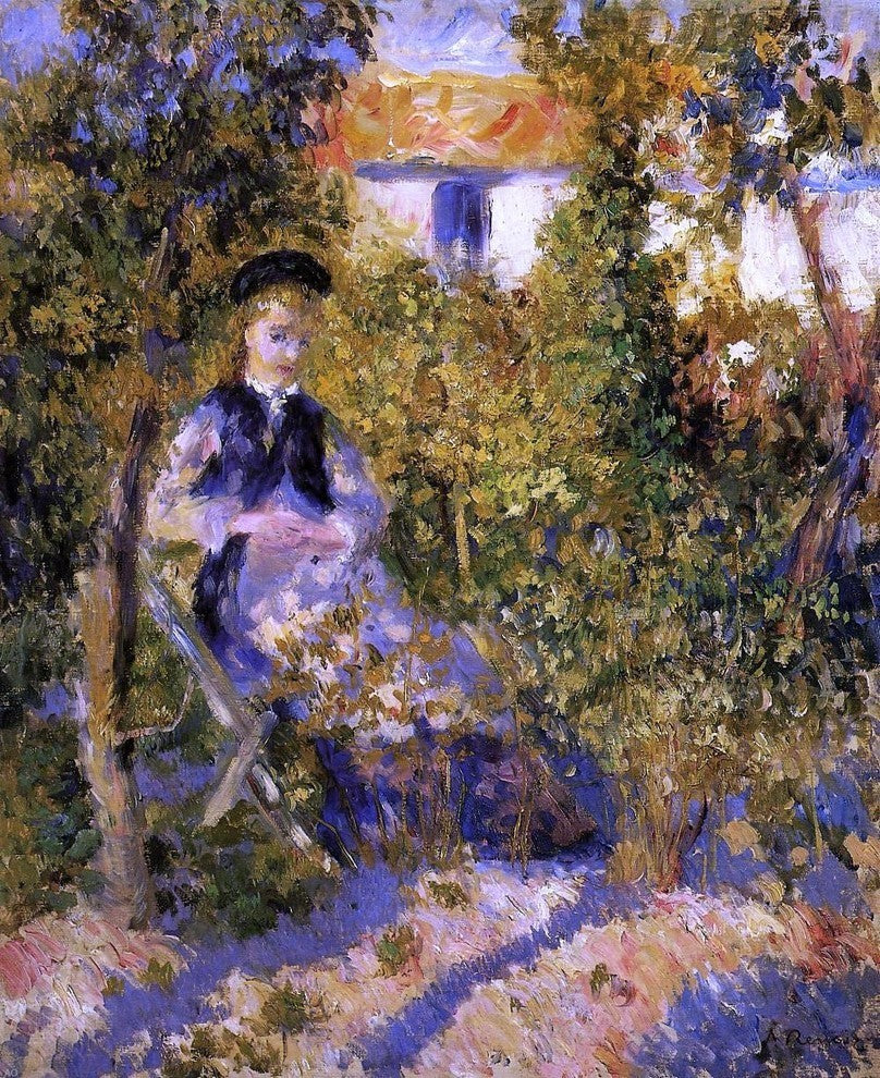Pierre Auguste Renoir Nini in the Garden Premium Canvas Print