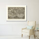 The World Vintage Old Map Print On Canvas With Picture Frame 28" X 37"