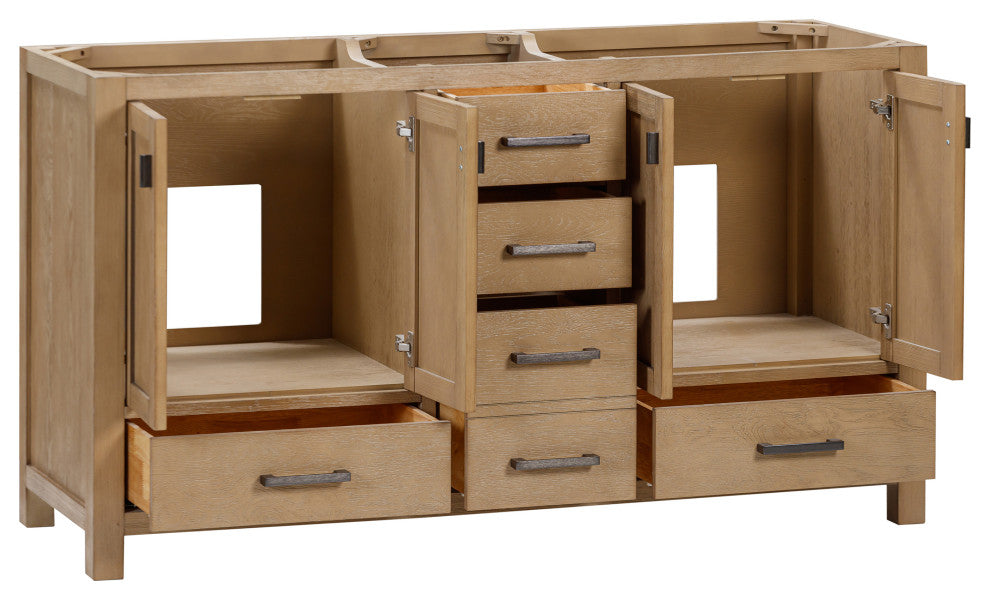 Avanity Modero 60" Double Vanity Only, Brushed Oak