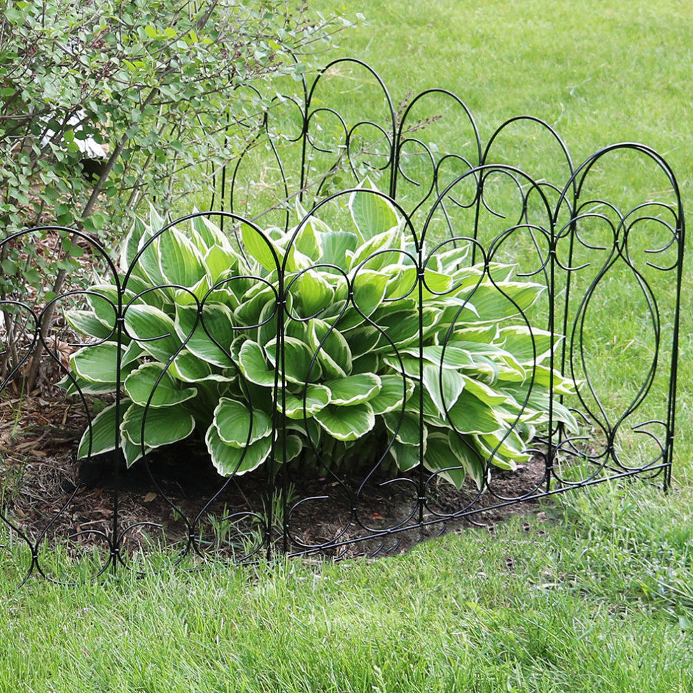 Sunnydaze Set of 5 Traditional Border Fences, 24"x24"