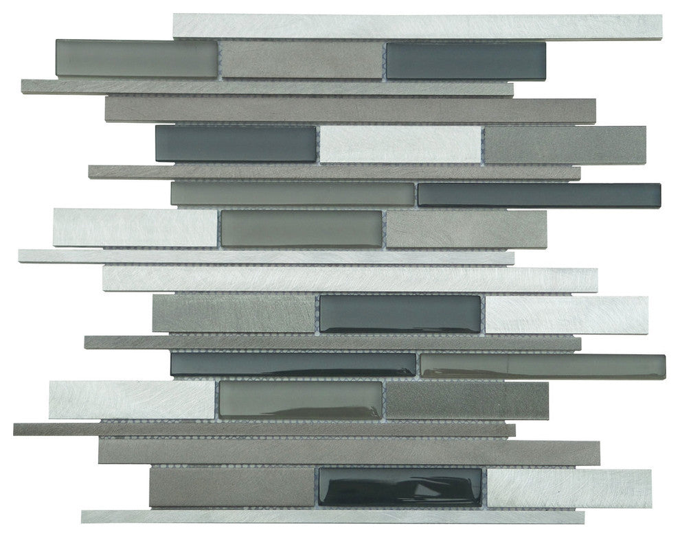 12"x12.25" Urban Mix Tiles, Set of 11, Platinum