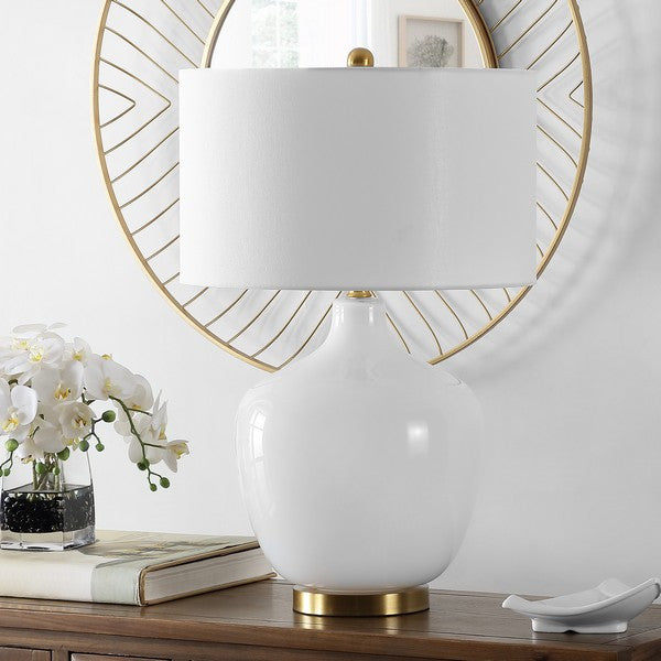 Safavieh Eugenie Glass Table Lamp Antique, White