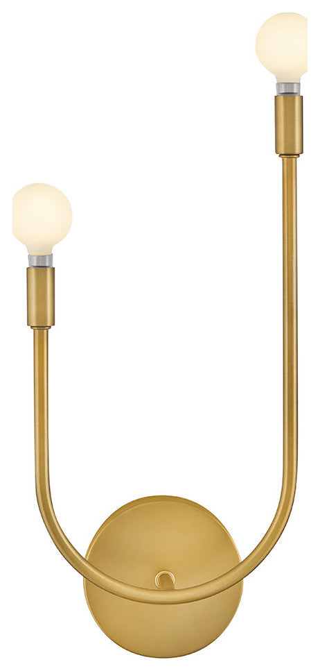 Lark Cora Large Two Light Sconce, Lacquered Brass