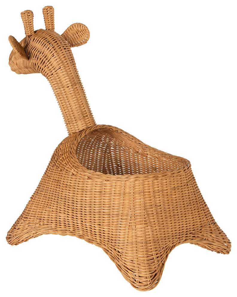 Wicker Giraffe Basket, Natural Color