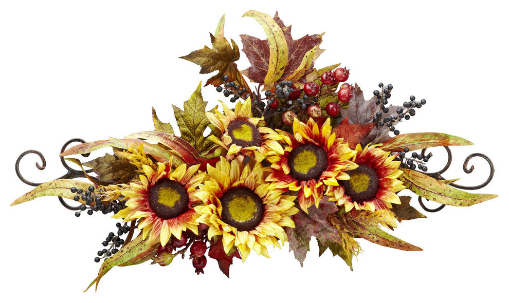 Sunflower Swag With Metal Frame