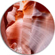 Sun Rays In Antelope Canyon, Landscape Photo Round Metal Wall Art, 23"