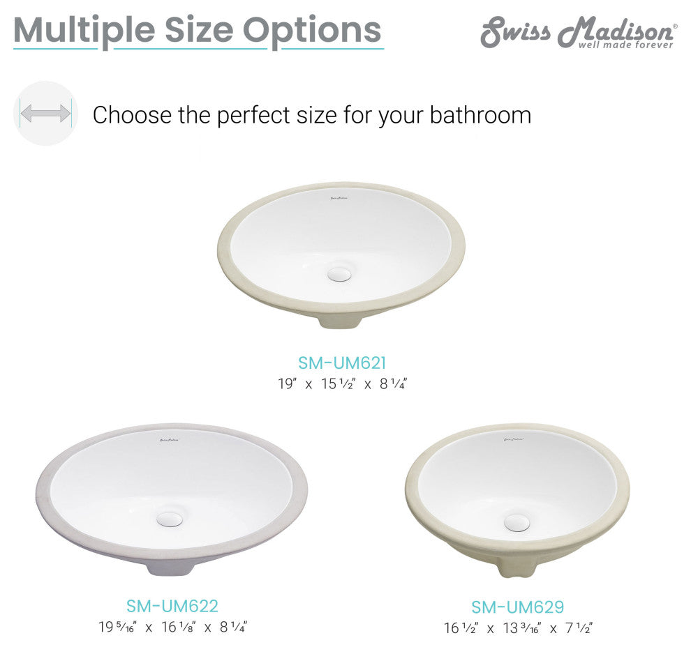 Monaco 19" Oval Under-Mount Bathroom Sink