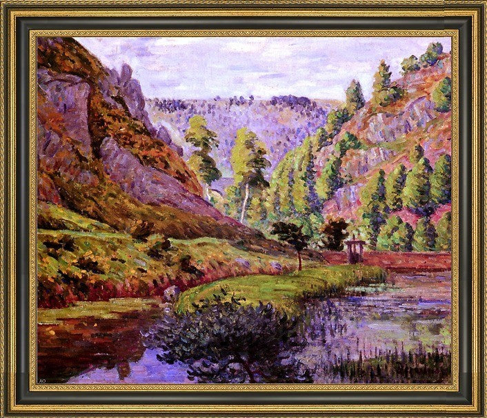 Emile Dezaunay La Vallee de Daoulas Framed Premium Canvas Print, 20"x25"