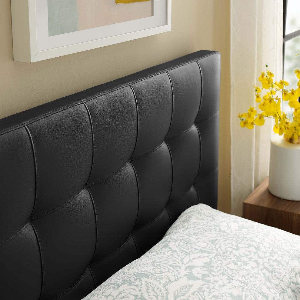 Modway Bedroom Lily Twin Vinyl Headboard, Black