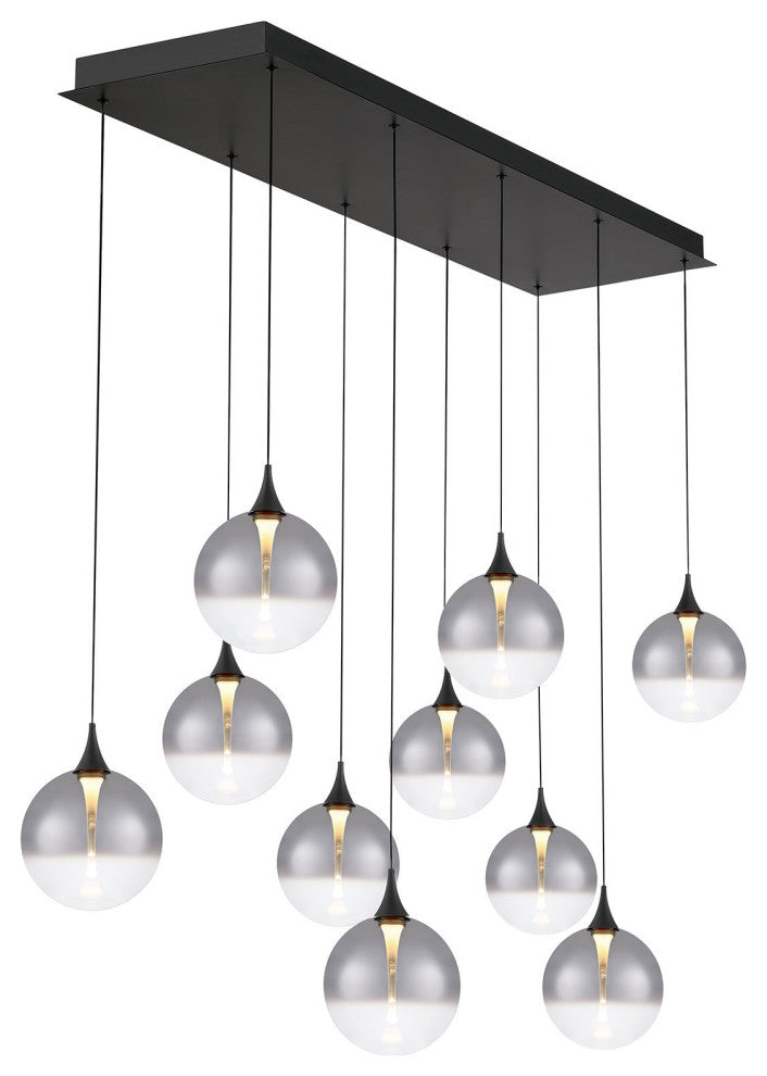 Iissa 10L 47" Black Smoke Chandelier