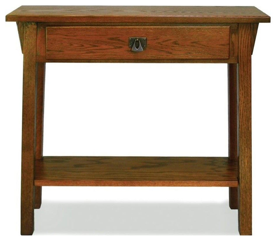 Leick Furniture Wood Mission Console Table in Russet Oak