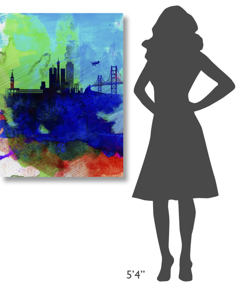 "San Francisco Watercolor Skyline 2" Fine Art Print