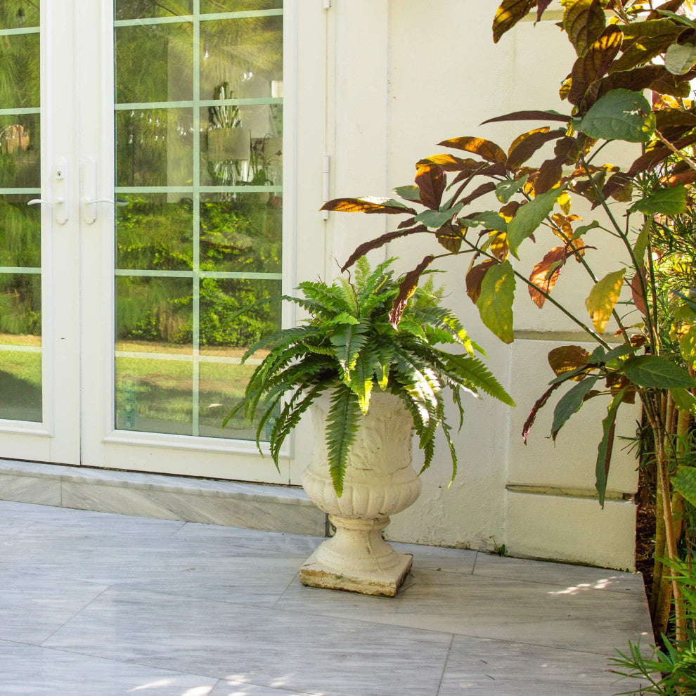 40" UV Resistant Artificial Boston Fern, Indoor/Outdoor Set of 2