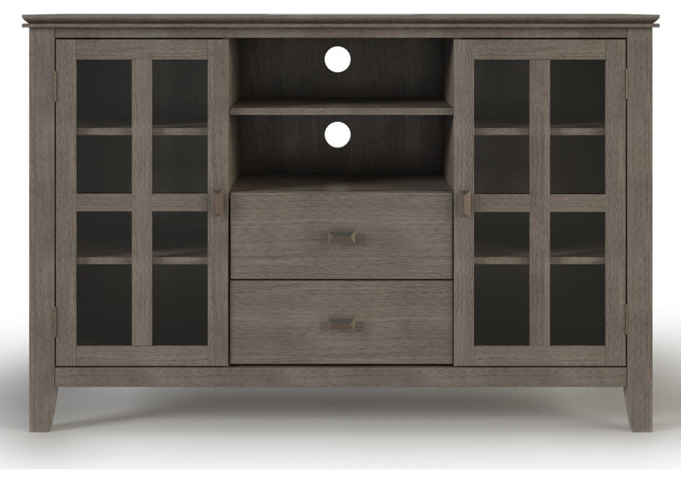 Artisan Solid Wood 53" Wide Tv Media Stand In Farmhouse Grey For Tvs Up To 60"es