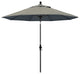 9' Matted Black Collar Tilt Lift Fiberglass Rib Aluminum Umbrella, Sunbrella, Spectrum Dove