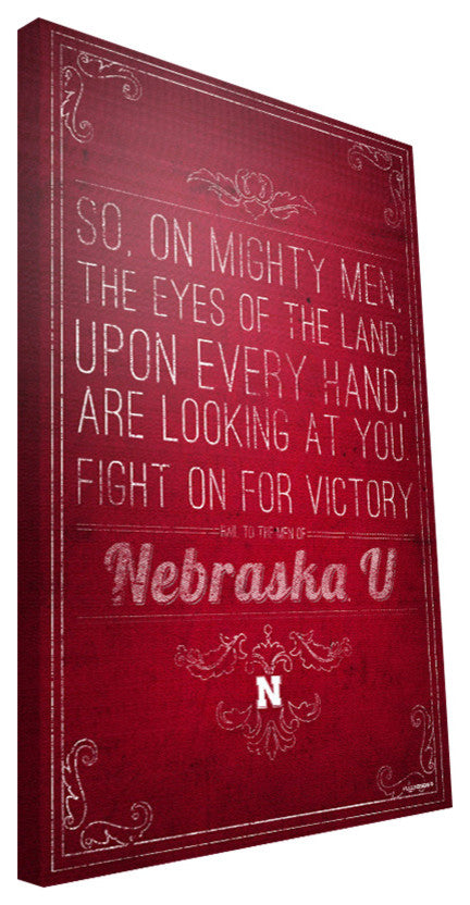 NB Cornhuskers Song Canvas Print, 16"x24"